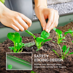 Outsunny 7.9' x 2' x 1' Galvanized Raised Garden Bed Kit, Metal Planter Box with Safety Edging, Green
