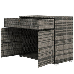 Outsunny Outdoor Storage Cabinet, Waterproof PE Rattan Cabinet with Drawer for Indoor, Outdoor Swimming Pool, Gray