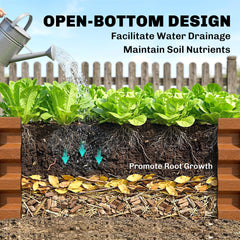 Outsunny Galvanized Raised Garden Bed, 4' x 2' x 1' Metal Planter Box, for Growing Vegetables, Flowers, Herbs, Succulents, Brown