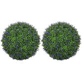 HOMCOM 2 Pack Artificial Plant Lavender Topiary Balls, 16.5 Inch