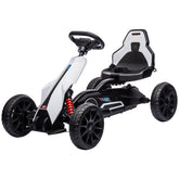Aosom 12V Electric Go Kart for Kids w/ Adjustable Speed, White