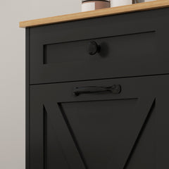 HOMCOM Tilt Out Laundry Hamper Cabinet, Bathroom Storage Cabinet with 2 Removable Baskets and 2 Drawers, Black