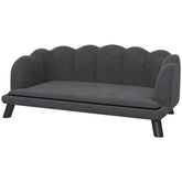 PawHut Pearl Design Pet Sofa for Medium and Large Sized Dogs, Pet Bed with Cushion and Solid Wood Legs, Charcoal Gray