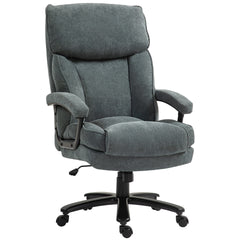 HOMCOM Big and Tall Executive Office Chair, Up to 450 lbs. Heavy Duty Desk Chair, Computer Chair for Heavy People, Gray