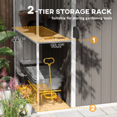 Outsunny 8 x 4ft Outdoor Garden Shed, Metal Shed with Air Vents and Lock for Backyard, Garden, Patio, Warm Gray