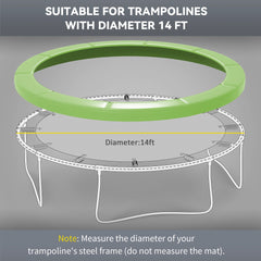 Soozier 14FT Trampoline Spring Cover, Safety Trampoline Pad Replacement, Waterproof and Tear Resistant, All Weather Trampoline Accessories, Green