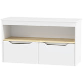 Qaba Toy Storage Organizer with 2 Drawers, Toy Shelf, Large Top, for Bedroom, Nursery, Living Room, White