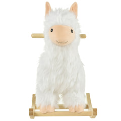 Qaba Kids Ride-On Rocking Horse Toy Llama Style Rocker Soft Plush Fabric for Children 3+ Years