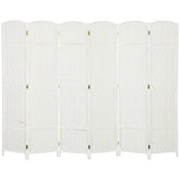 HOMCOM Folding Room Divider Screen 6 Panel 5.6 ' Tall Privacy Screen Freestanding Room Partition for Home Office, White