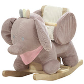 Qaba Baby Rocking Horse with Seat, Kids Ride On Toy with Realistic Elephant Sound and Safety Belt for 18 to 36 Months, Pink