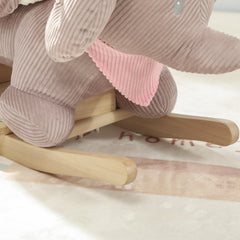 Qaba Baby Rocking Horse with Seat, Kids Ride On Toy with Realistic Elephant Sound and Safety Belt for 18 to 36 Months, Pink