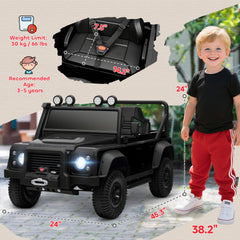 Qaba Land Rover Licensed Electric Car for Kids with Remote Control, Dual Motors, Spring Suspension, LED Lights, Black