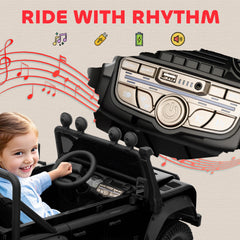 Qaba Land Rover Licensed Electric Car for Kids with Remote Control, Dual Motors, Spring Suspension, LED Lights, Black