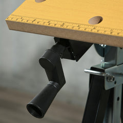 HOMCOM Work Bench Tool Stand with Adjustable Height and Angle, Carpenter Saw Table with 4 Clamps, Steel Frame, 220lbs Capacity