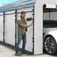 Outsunny Carport Replacement Sidewall Panel for 12' x 20' Carports, UPF50+ Waterproof Replacement Side Wall Cover, White
