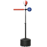 Soozier Free Standing Boxing Bag with Stand, Punching Speed Bag Reaction Bar Challenge with Suction Cups, 64-81in Adjustable Height for Teenagers and Adults, Multi