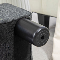 HOMCOM Small Ottoman Foot Rest, Foot Stool with Linen Fabric Upholstery and Plastic Legs, Cube Ottoman, Charcoal Gray