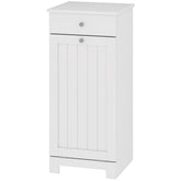 HOMCOM Laundry Hamper Cabinet, Laundry Cabinet with Tilt Out Laundry Basket and Drawer, White
