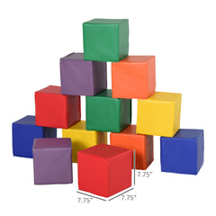 Soozier 12 Piece Soft Play Blocks Soft Foam Toy for Toddler, Multi-Color