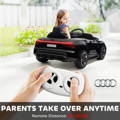 Aosom Licensed Audi RS e-tron GT 12V Ride On Car Truck for Kids, Electric Car Ride On Vehicle w/Parent Remote Control, Music, Lights, for Toddlers, Black