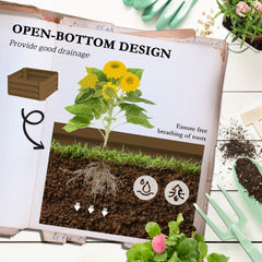 Outsunny Galvanized Planter Box, 24" x 24" x 55" Raised Garden Bed with Tomato Cage for Climbing Vines, Brown