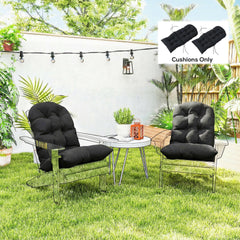 Outsunny Outdoor Adirondack Chair Cushions Set of 2, Tufted High Back Patio Chair Cushions, Black