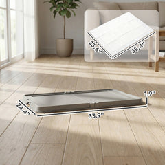PawHut Pee Pad Holder Foldable Dog Litter Box with 3 Disposable Pads, 33.9" x 24.4", Gray