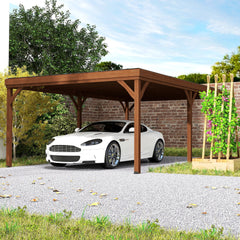 Outsunny 12' x 20' Outdoor Wooden Pergola, Grape Vine Gazebo with Concrete Anchors for Garden, Patio, Backyard, Deck, Brown