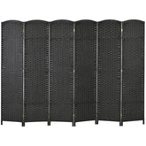 HOMCOM Folding Room Divider Screen 6 Panel 5.6 ' Tall Privacy Screen Freestanding Room Partition for Home Office, Black