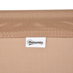 Outsunny Patio Folding Chair, Outdoor Bungee Sling Chair w/ Armrests, Portable Lawn Chair for Camping, Garden, Beige