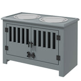 PawHut Dog Food Storage Cabinet with Bowls & Dog Feeding Station, Gray