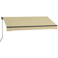 Outsunny 10' x 8' Retractable Awning, 280gsm UV Resistant Sunshade Shelter for Deck, Balcony, Yard, Beige