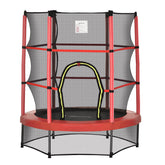Outsunny Φ5FT Kids Trampoline with Enclosure Net for Age 3 to 6 Years Red
