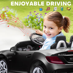 Aosom Mercedes SLC 300 Licensed Kids Electric Car with Remote Control, 12V Battery Powered Kids Ride on Car with Music, Lights, Suspension for 3-6 Years Old, Black
