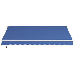 Outsunny 12' x 10' Manual Retractable Awning Outdoor Sunshade Shelter with Adjustable & Versatile Design