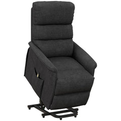 HOMCOM Power Lift Chair for Seniors, Electric Lift Recliner Chair with Remote Control, Side Pockets for Living Room, Black
