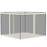 Outsunny Replacement Mesh Sidewall Netting for 10' x 10' Gazebos and Canopy Tents with Zippers, (Sidewall Only) White