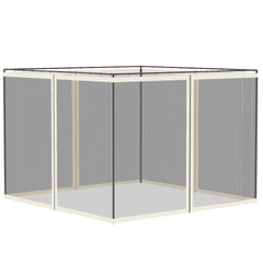 Outsunny Replacement Mesh Sidewall Netting for 10' x 10' Gazebos and Canopy Tents with Zippers, (Sidewall Only) White