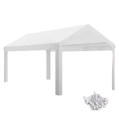 Outsunny 10 x 20ft Carport Roof, UV Resistant Canopy Replacement, Fits 84C-378V00 and 84C-206 Series, White