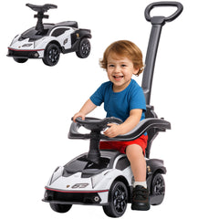 Aosom Toddler Push Car, Lamborghini Stroller Walking Car Age for 1-3, White