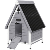 PawHut Chicken Coop for 2 Chickens, Outdoor Wooden Chicken House with Removable Nesting Box & Roosting Bar, Tray, Ramp