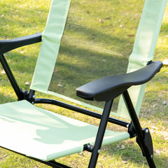 Outsunny Set of 2 Portable Folding Outdoor Recliners w/ Adjustable Backrest, Green