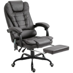 Vinsetto 7-Point Vibrating Massage Office Chair High Back Massaging Office Desk Chair with Lumbar Support, Footrest, Gray