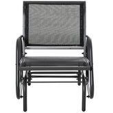 Outsunny Outdoor Glider Chair, Steel Swing Chai with Curved Armrests for Porch, Garden, Poolside, Balcony, Black