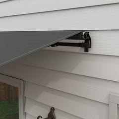 Outsunny 12' x 10' Retractable Awning, 280gsm UV Resistant Sunshade Shelter for Deck, Balcony, Yard, Dark Gray