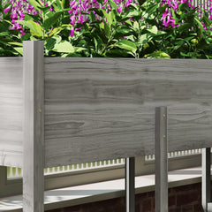 Outsunny Wooden Raised Garden Bed, Large Elevated Planter Box with Legs, Bed Liner and Drain Holes, 7.4' x 1.8' x 2.6', Gray