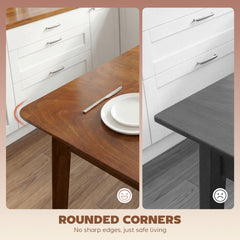 HOMCOM 47.2" Rectangle Dining Table for 4, Mid-Century Modern Kitchen Table with Rubber Wood Legs for Dining Room, Walnut