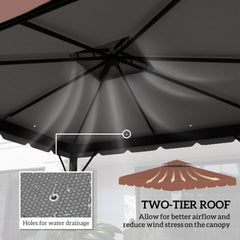 Outsunny Model 84C-051 or 84C-269 10' x 10' Gazebo Replacement Canopy, Coffee