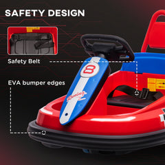 Aosom Bumper Car for Kids, 360° Rotation 6V Electric Ride On Bumper, Red