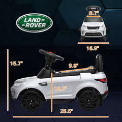 Qaba 2 in 1 Land Rover Licensed 6V Ride on Car Sliding Car Battery Powered Electric Car w/ Headlights Music Horn, White